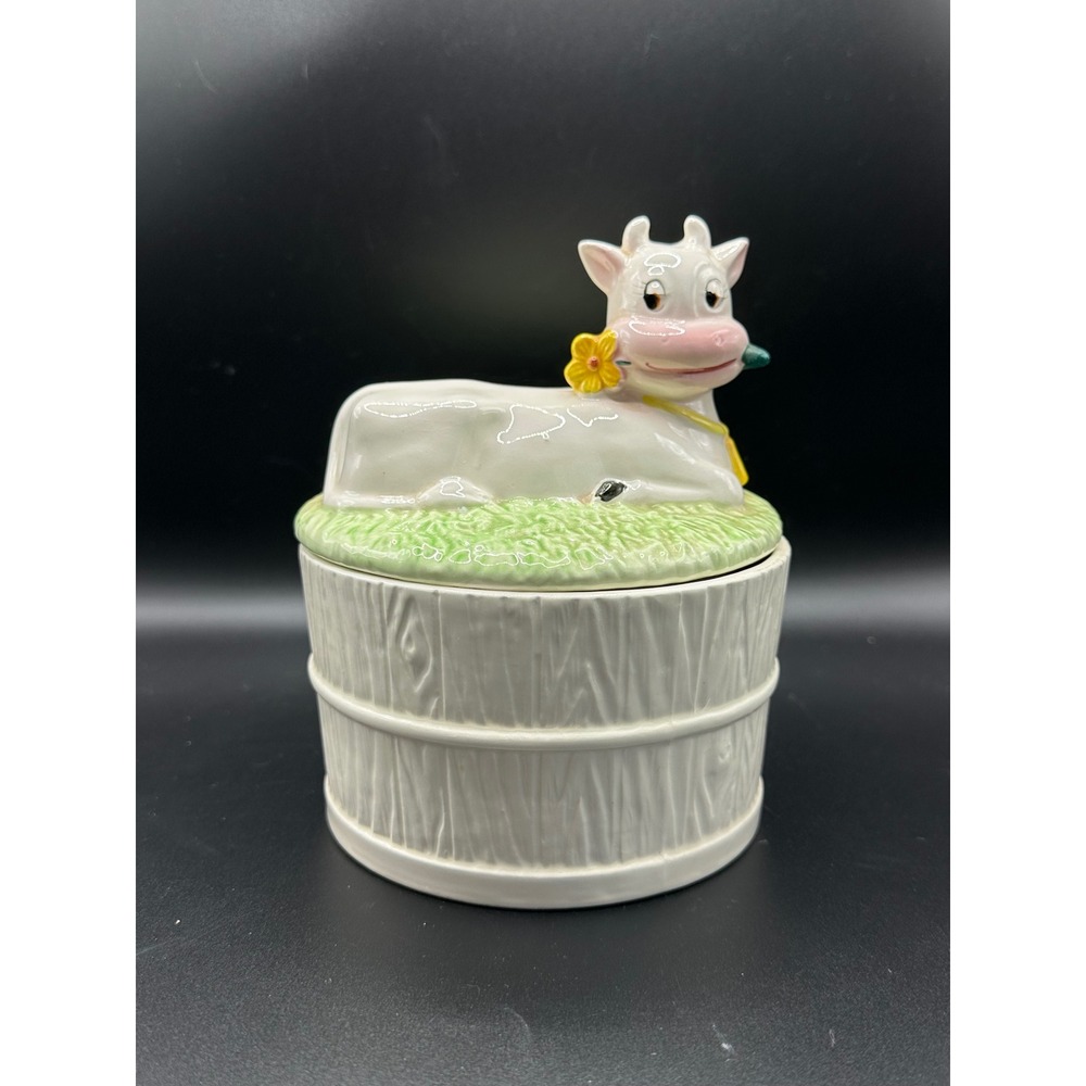Vintage 1979 Shafford Buttercup Cow Ceramic Canister Cookie Jar Japan BSJ